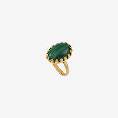 Bague malachite plaquée or petit modèle - DUBARRY