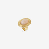 Bague ovale EDEN quartz rose