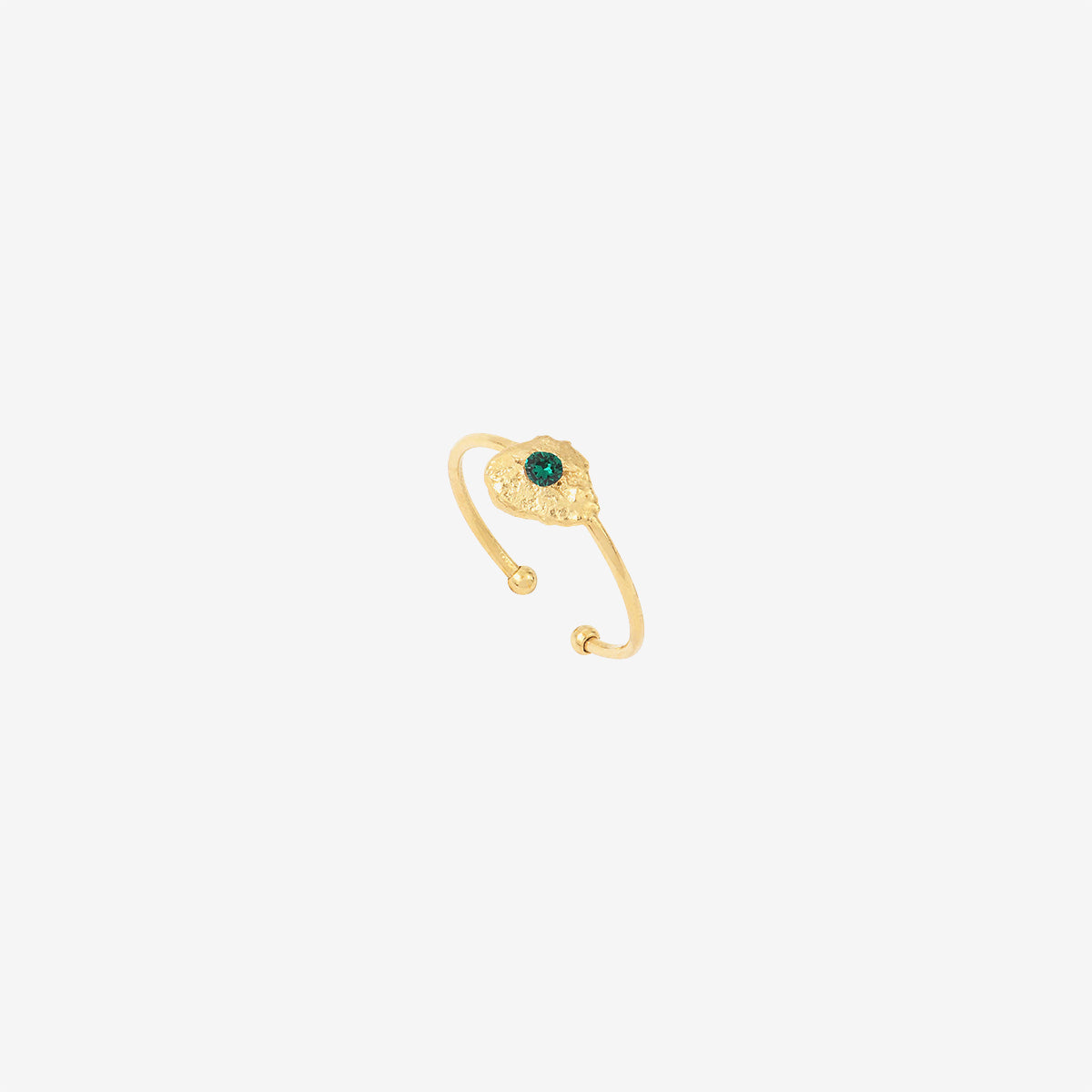 BAGUE PLAQUÉE OR EMERALD -  ELEVEN