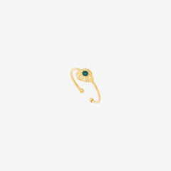 BAGUE PLAQUÉE OR EMERALD -  ELEVEN