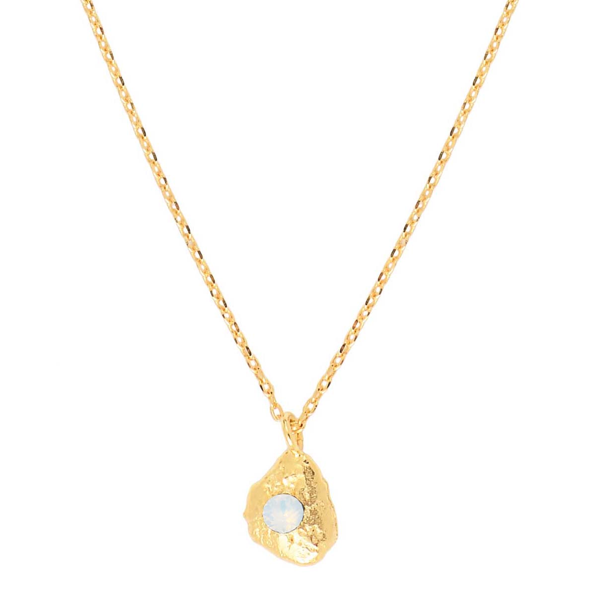 COLLIER WHITE OPAL DORÉ - ELEVEN