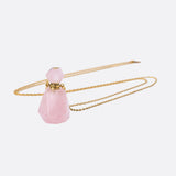 GOLD ROSE QUARTZ NECKLACE - ELIXIR