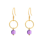 BOUCLES D'OREILLES DORÉES AMÉTHYSTE -  FIDJI