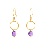 BOUCLES D'OREILLES DORÉES AMÉTHYSTE -  FIDJI