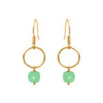 BOUCLES D'OREILLES CHRYSOPRASE DORÉES -  FIDJI