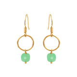 BOUCLES D'OREILLES CHRYSOPRASE DORÉES -  FIDJI