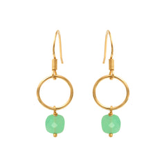 BOUCLES D'OREILLES CHRYSOPRASE DORÉES -  FIDJI