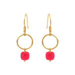 BOUCLES D'OREILLES ONYX ROSE DORÉES -  FIDJI