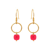 BOUCLES D'OREILLES ONYX ROSE DORÉES -  FIDJI