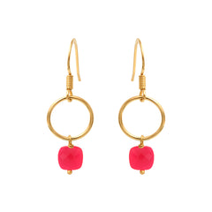 BOUCLES D'OREILLES ONYX ROSE DORÉES -  FIDJI
