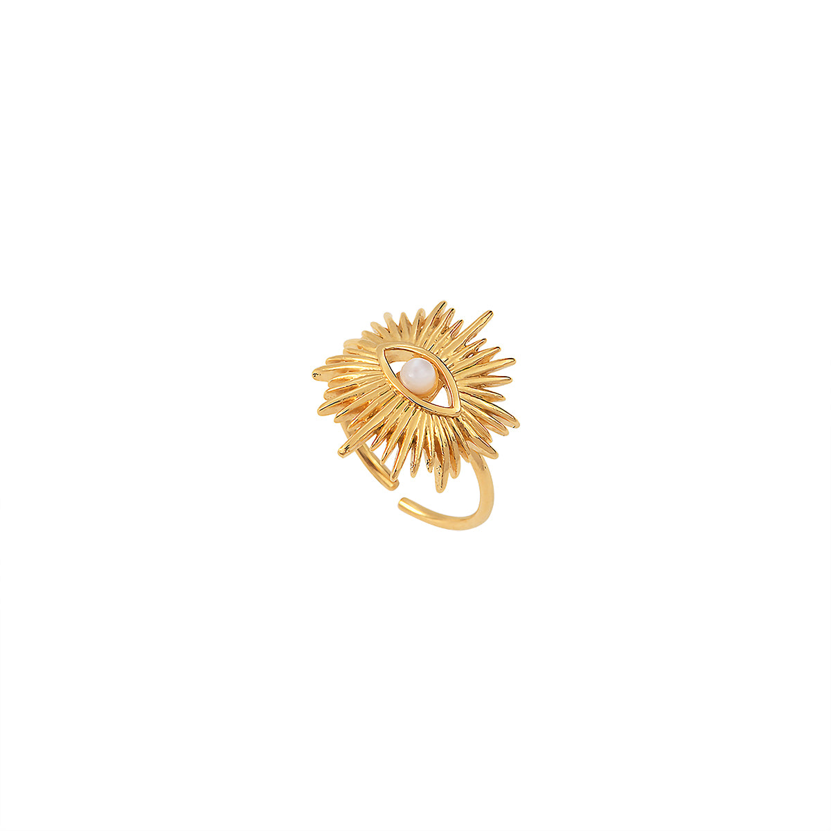 BAGUE NACRE BLANCHE DORÉE -  FREYA