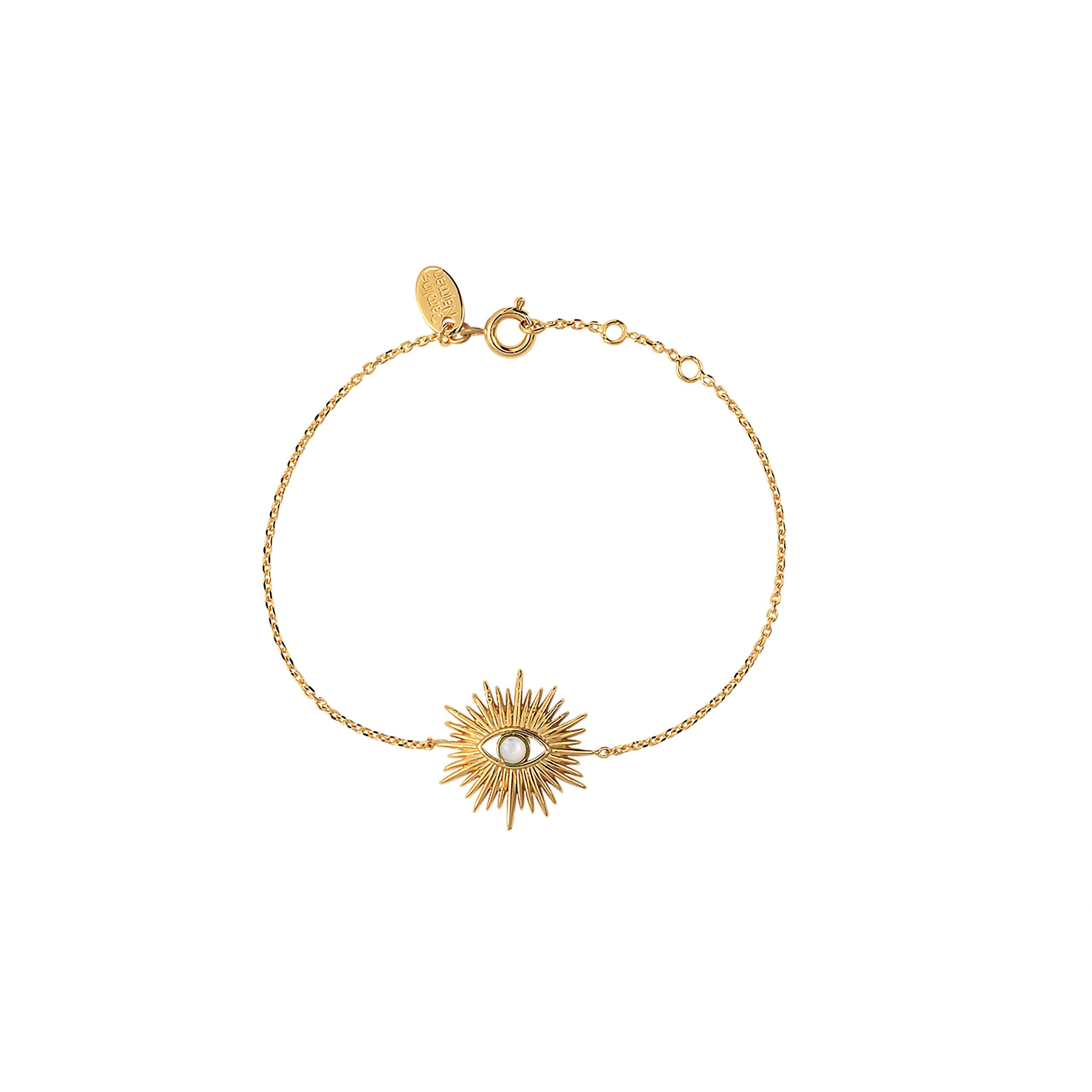 BRACELET NACRE BLANCHE DORÉ -  FREYA
