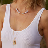 Collier sautoir doré blanc - IMPERIAL