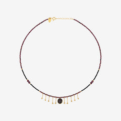 Collier doré grenat/onyx esmé - INDIE