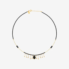 Collier doré hématite light doré/onyx esmé - INDIE