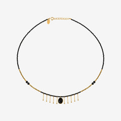 Collier doré hématite doré/onyx esmé - INDIE