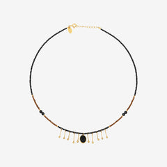 Collier doré hématite brown/onyx esmé - INDIE