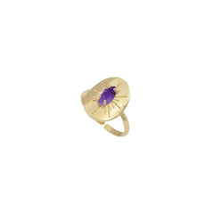 BAGUE AMETHYSTE DORÉE - IRIS