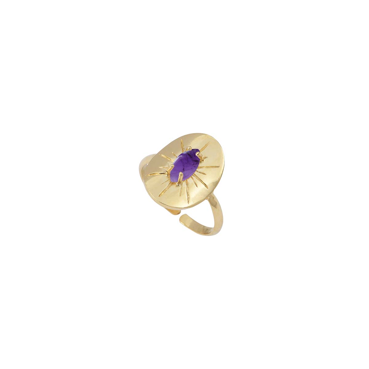 BAGUE AMETHYSTE DORÉE - IRIS