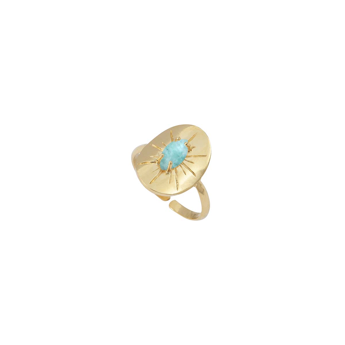BAGUE AMAZONITE DORÉE -  IRIS