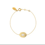 BRACELET NACRE BLANCHE DORÉ -  IRIS