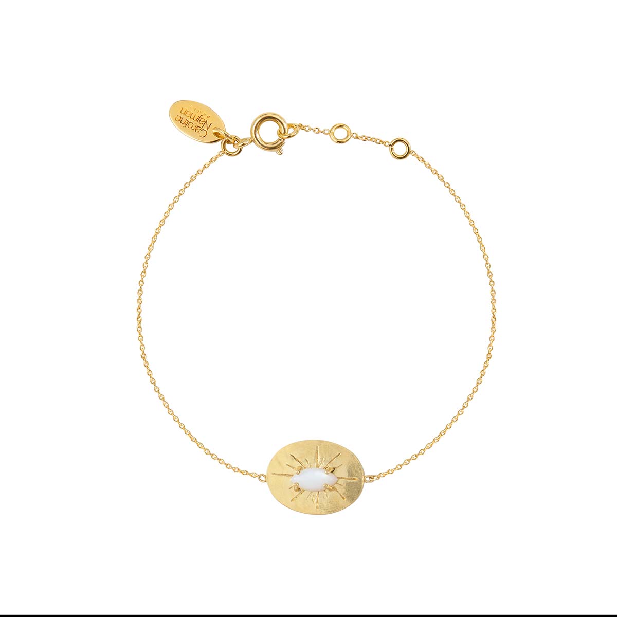 BRACELET NACRE BLANCHE DORÉ -  IRIS
