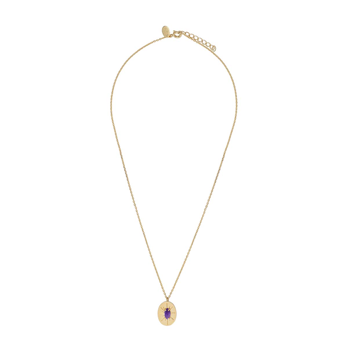 COLLIER AMETHYSTE DORÉ - IRIS