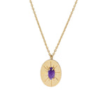 COLLIER AMETHYSTE DORÉ - IRIS