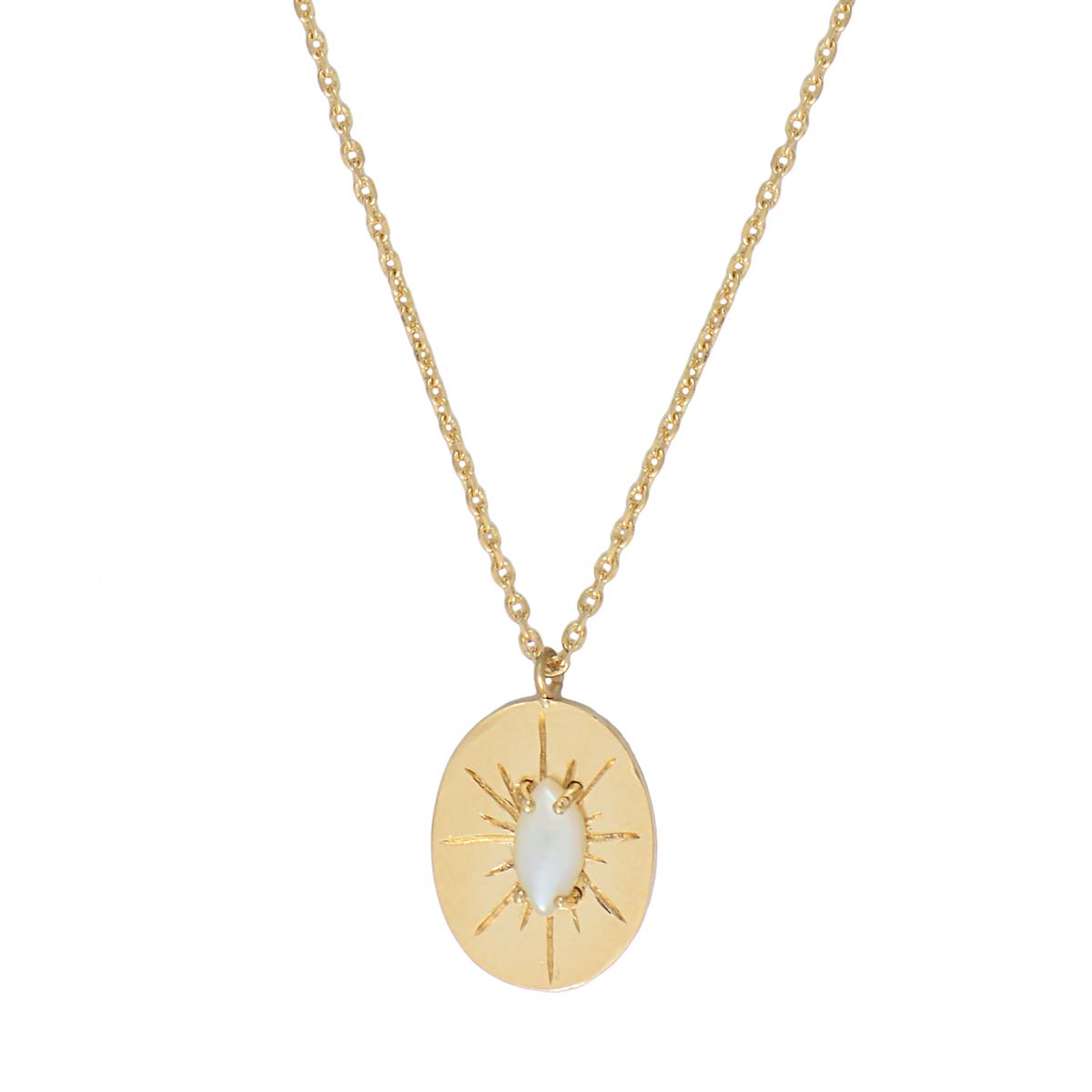 COLLIER NACRE BLANCHE DORÉ - IRIS