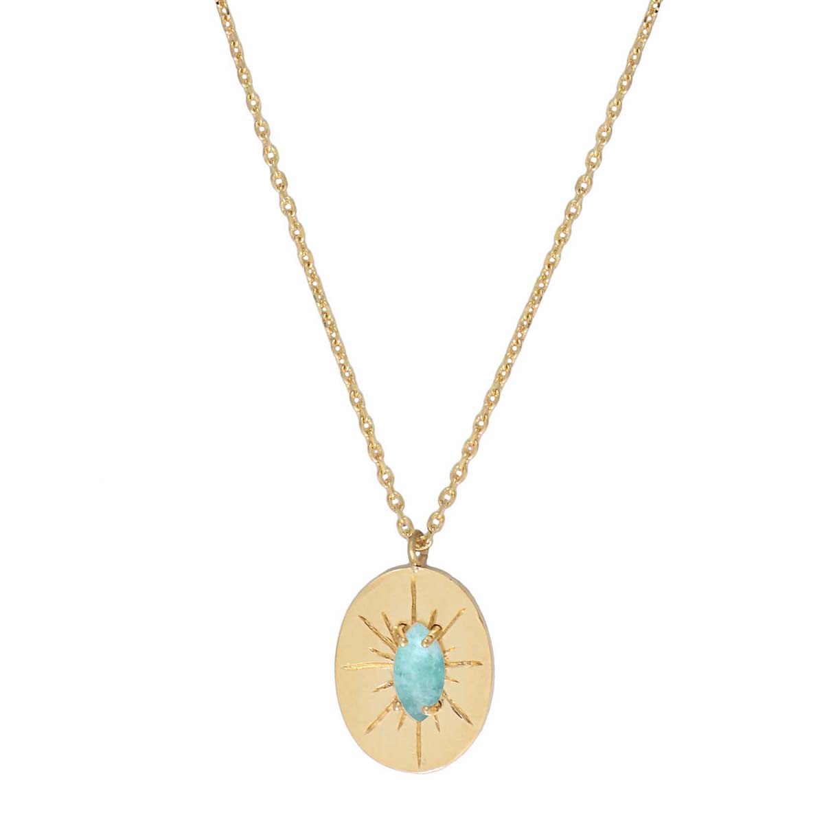 COLLIER AMAZONITE DORÉ -  IRIS