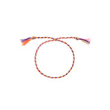 BRACELET CORDON ROSE FLUO/MOUTARDE/VIOLET DORÉ - ISLA