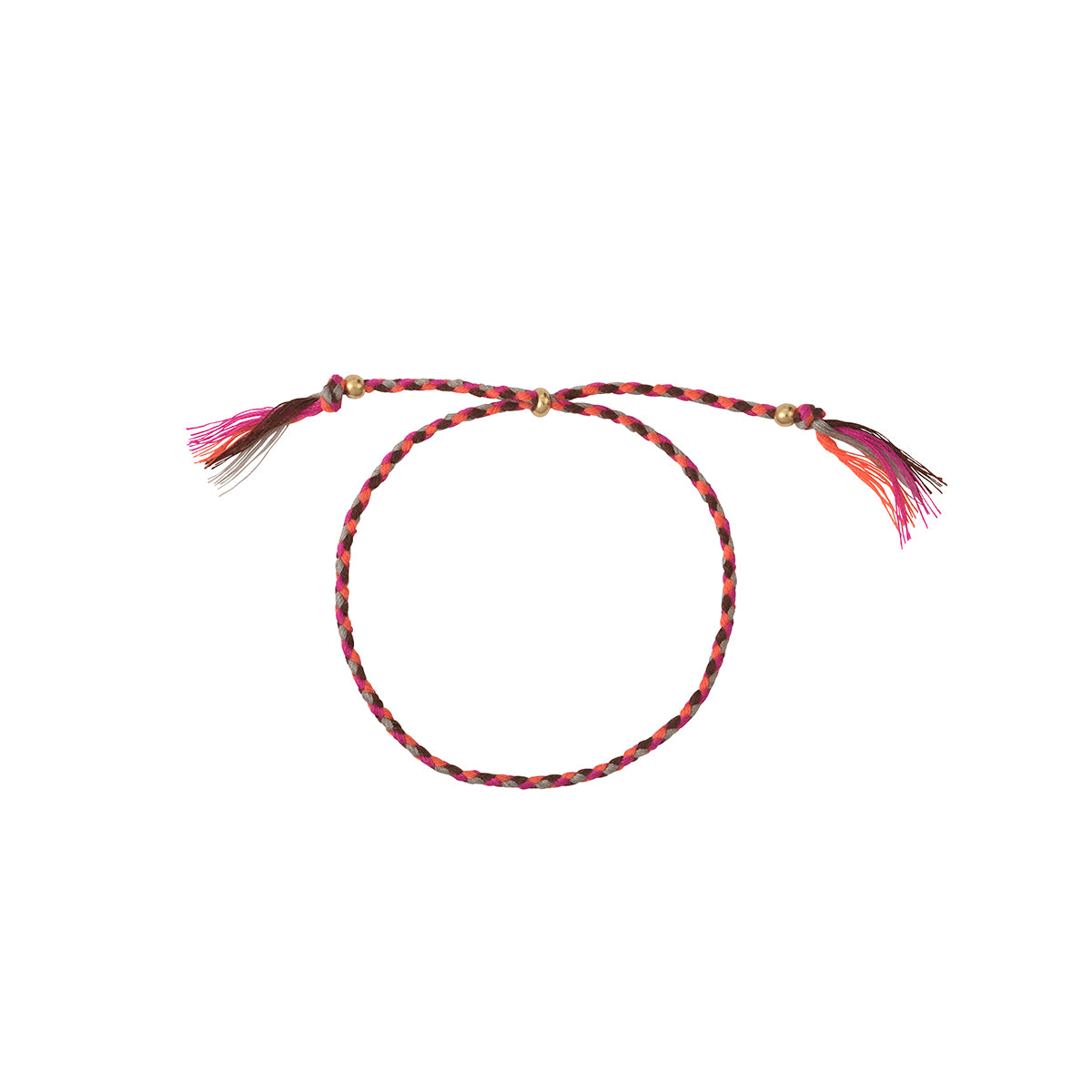BRACELET CORDON VIOLET/ORANGE/GRIS DORÉ - ISLA