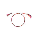 BRACELET CORDON VIOLET/ORANGE/GRIS DORÉ - ISLA