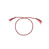 BRACELET CORDON VIOLET/ORANGE/GRIS DORÉ - ISLA