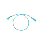 BRACELET CORDON BLEU CIEL/VERT POMME DORÉ - ISLA