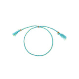 BRACELET CORDON BLEU CIEL/VERT POMME DORÉ - ISLA