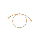 BRACELET CORDON JAUNE FLUO/BLEU CIEL/ROSE DORÉ - ISLA