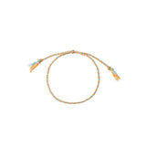 BRACELET CORDON JAUNE FLUO/BLEU CIEL/ROSE DORÉ - ISLA