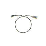 BRACELET CORDON MARINE/BEIGE/VERT DORÉ - ISLA