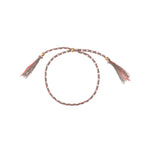 BRACELET CORDON GRIS/ROSE/VIEUX ROSE DORÉ - ISLA