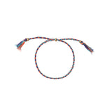 BRACELET CORDON VIOLET/BLEU CIEL/ROUILLE  DORÉ- ISLA