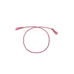 BRACELET CORDON FUSHIA/BLEU CIEL/ROUILLE DORÉ - ISLA