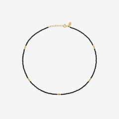 Collier doré spinelle noire - JERI