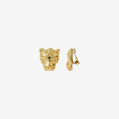 BOUCLES D'OREILLES CLIP DORÉES EMERALD - JUNGLE