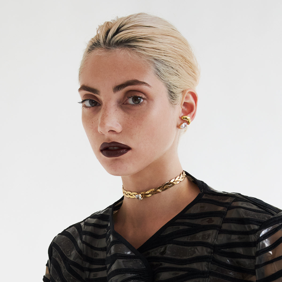 COLLIER CHOKER DORÉ TRIPLE - KALISTA