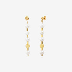 Boucles d'oreilles dorées blanches ø6 - KIARA