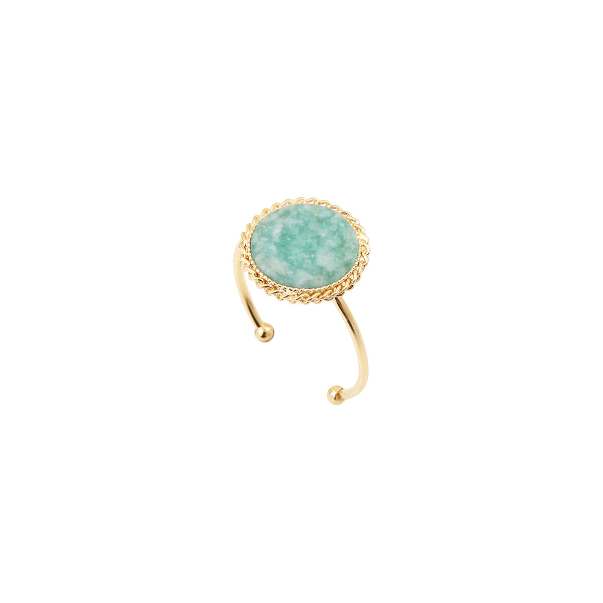 BAGUE AMAZONITE DORÉE - LADY
