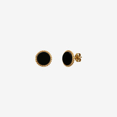 Boucles d'oreilles dorées onyx - LADY