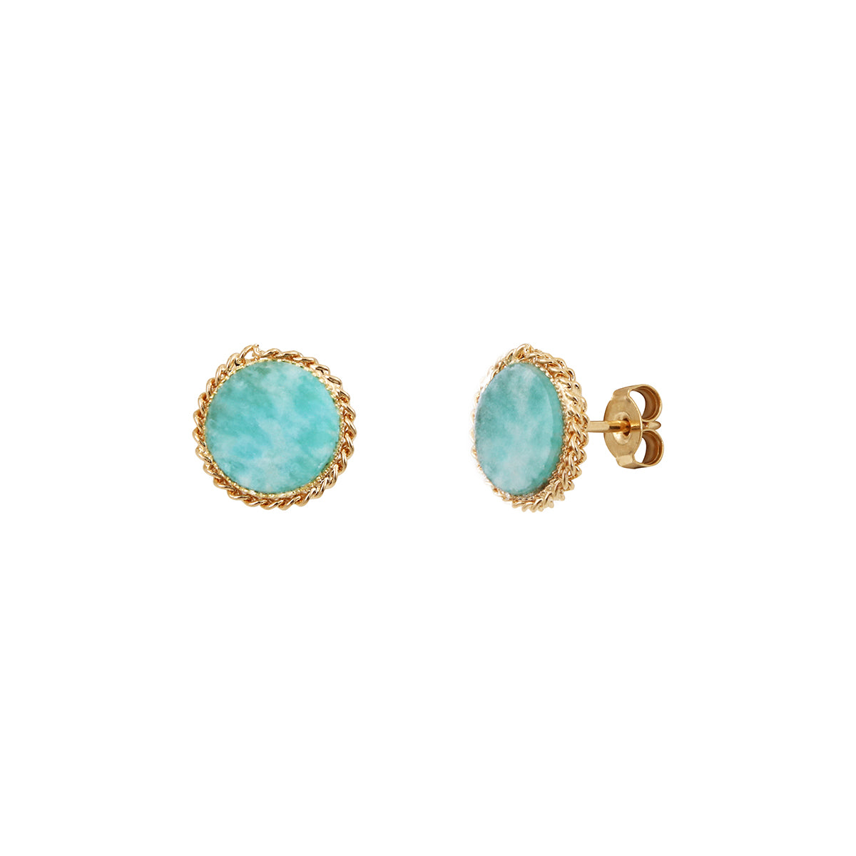 BOUCLES D'OREILLES AMAZONITE DORÉES - LADY