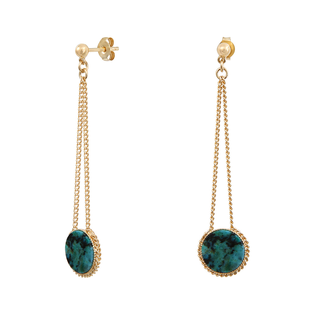 BOUCLES D'OREILLES LONGUES LADY JASPE AFRICAIN